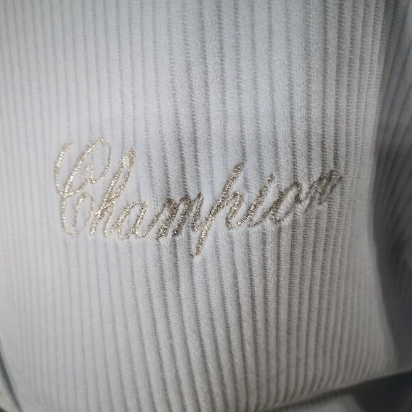 Champion Ladies Size Medium Light Blue Straight Fit Crop Hoodie - Picture 4 of 12